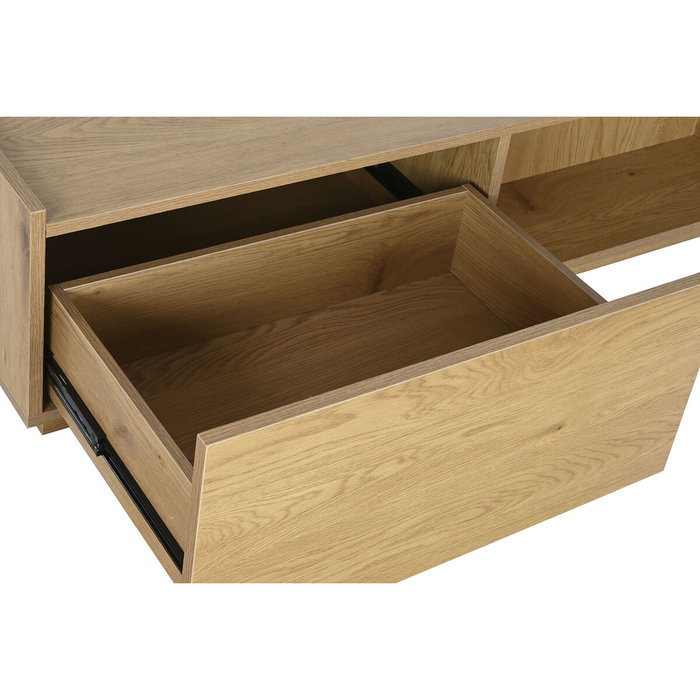 DKD Home Decor Mesa de Centro MDF Roble Natural con 2 Cajones DKD Home Decor Mesa de Centro MDF Roble Natural con 2 Cajones