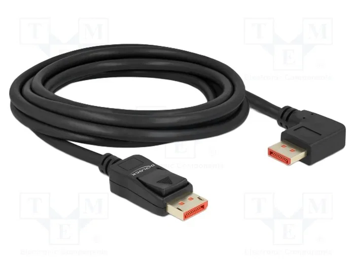 DeLOCK Cable DisplayPort 8K 60 Hz 3 m con conector angular a 90° derecha