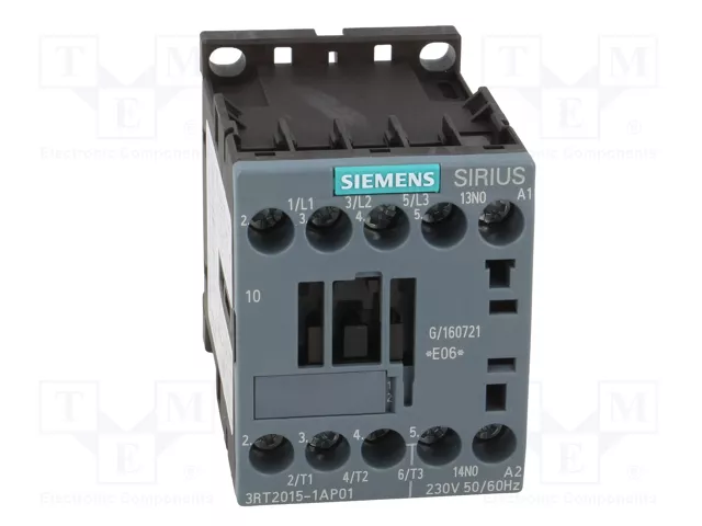 Siemens 3RT2015-1AP01 Contactor Eléctrico AC-3 3kW/400V 230VAC 3p S00
