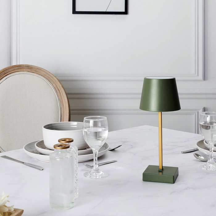 Home Deco Factory Lámpara Led Táctil con 3 Intensidades Verde para Decoración Moderna, 12 LED COB