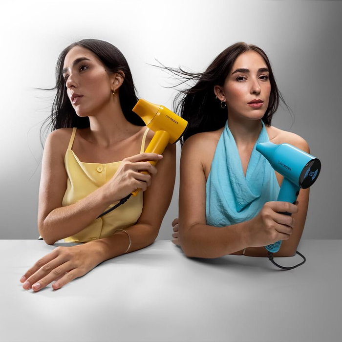 Cecotec Secador de Pelo DryNova 1600W Ionizador Azul Pantalla Digital Silencioso Unisex