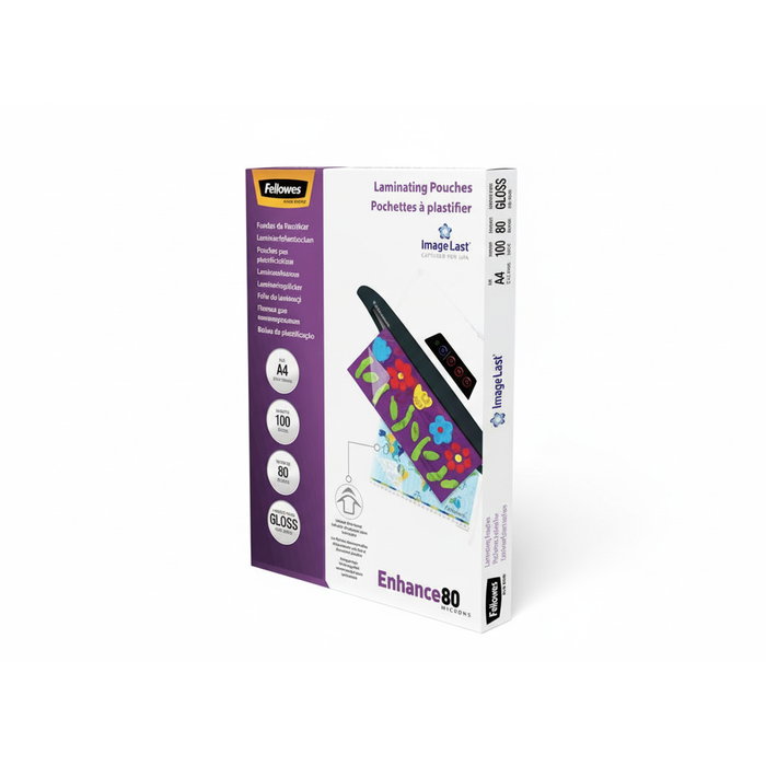 Fellowes Fundas de Plastificar A4 Brillo 80 Micras Pack de 100