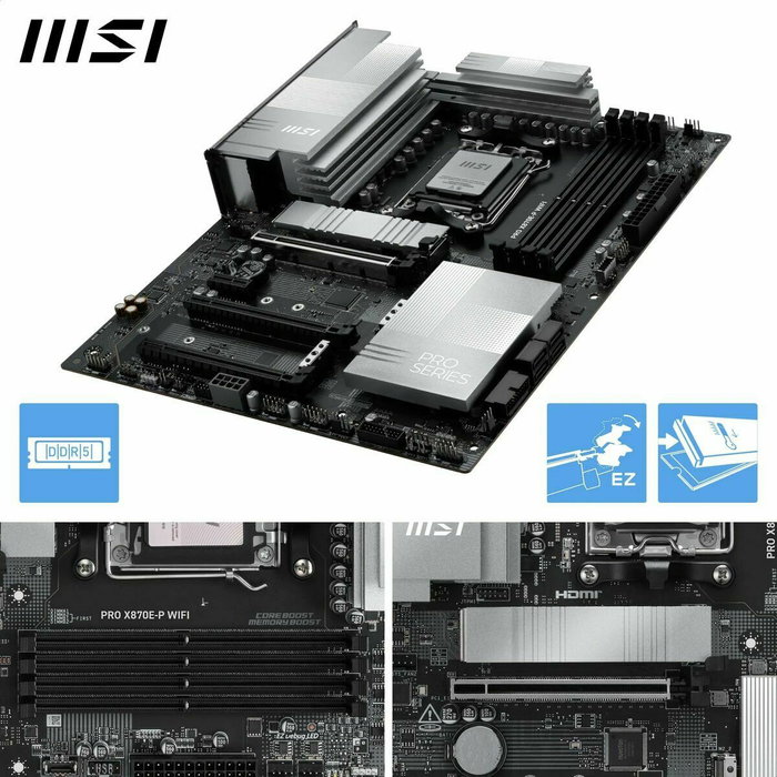 MSI PRO X870E-P WIFI Placa base AMD X870E Zócalo AM5 ATX Negra