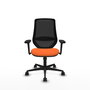 PIQUERAS Y CRESPO Silla de oficina Mardos con mecanismo Sincro, Naranja y Negro