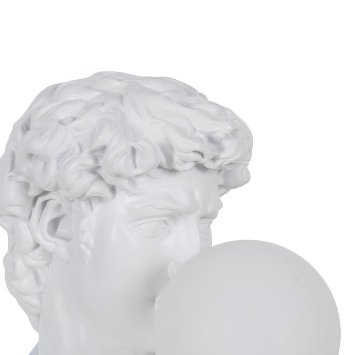 Lámpara Mesa David Blanco Resina 21 X 21 X 30 cm