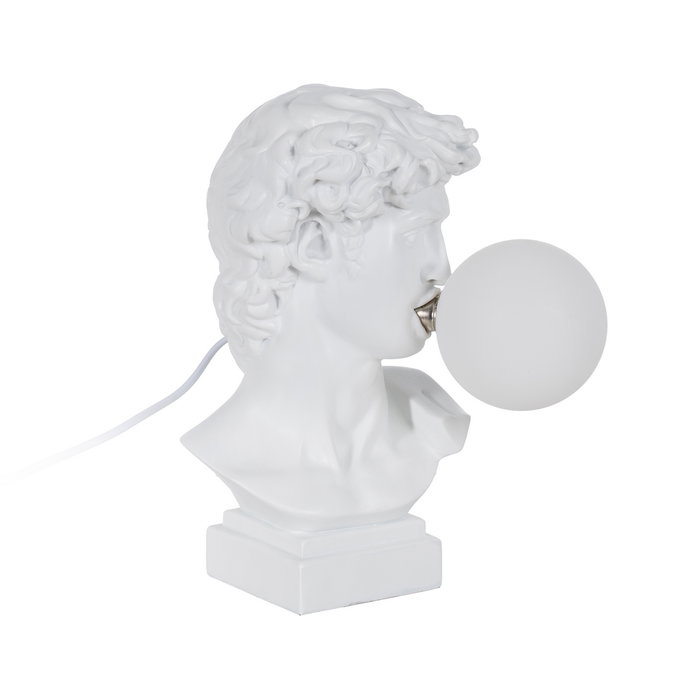 Lámpara Mesa David Blanco Resina 21 X 21 X 30 cm