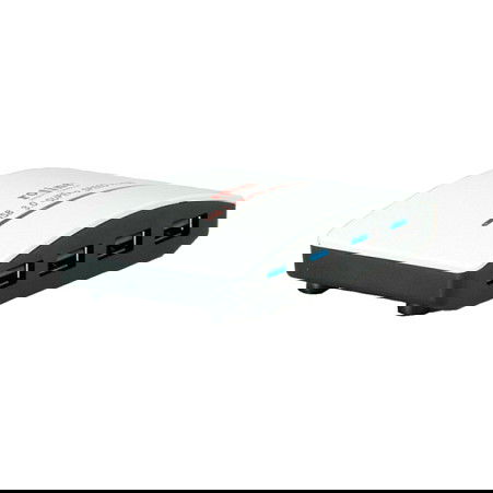 ROLINE Hub USB 3.0 de 4 Puertos con Fuente de Alimentación, Blanco y Negro, Material Plástico, 23 x 100 x 63 mm