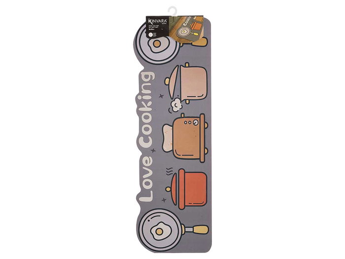 KINVARA Alfombra de Cocina Cooking Grande Azul-Amarillo-Naranja-Blanco