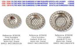 BRINOX Filtro Inox 7003 Sumidero 57mm Pequeño sin Pata para Lavabo