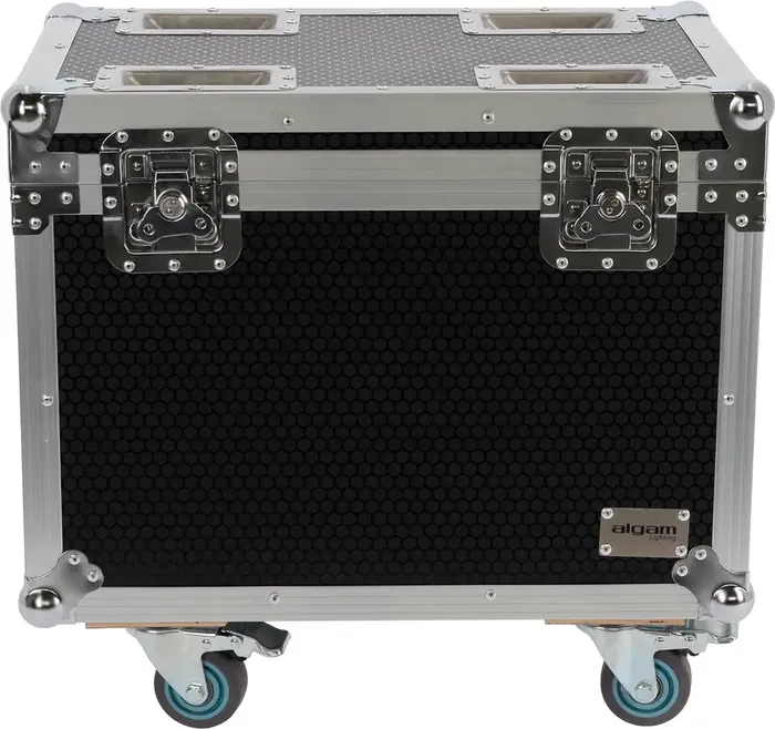 ALGAMLIGHT Flight Case para 2 Blinder 400 CW WWA con Ruedas y Compartimento para Accesorios