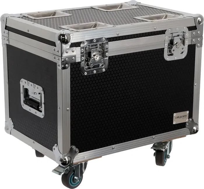 ALGAMLIGHT Flight Case para 2 Blinder 400 CW WWA con Ruedas y Compartimento para Accesorios