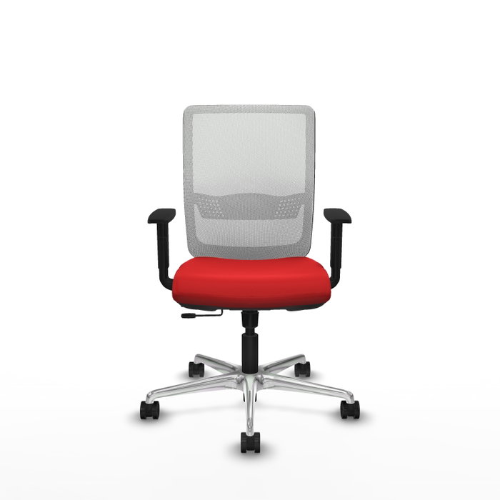 PIQUERAS Y CRESPO Silla de oficina Haches con mecanismo Sincro/Traslack Rojo y Blanco
