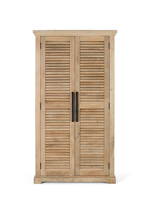 GINER Y COLOMER Armario de Madera de Mango 180 cm Alto, Armario Ropero 2 Puertas con Estantes, Color Natural, 180x100x40 cm GINER Y COLOMER Armario de Madera de Mango 180 cm Alto, Armario Ropero 2 Puertas con Estantes, Color Natural, 180x100x40 cm