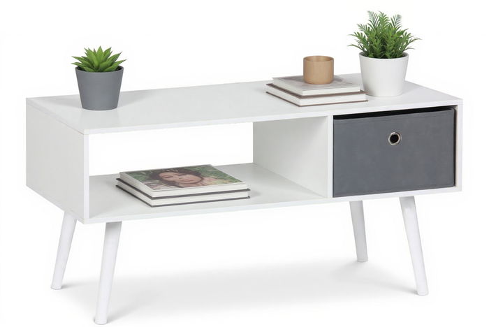 Inde Mesa Auxiliar de Centro con 1 Cajón, 90 x 48 x 47 cm, Nw Moblekit