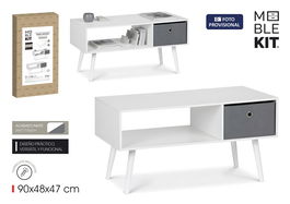 Inde Mesa Auxiliar de Centro con 1 Cajón, 90 x 48 x 47 cm, Nw Moblekit