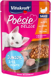 Vitakraft POESIE DELISAUCE JUNIOR Pavo 23x85gr Alimento Húmedo Gatos 2-12 Meses Sin Azúcar Grain Free