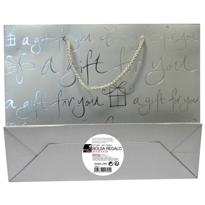 Party Time Bolsa Regalo 20x25x8 cm Colores Surtidos Fucsia Gris Negro A Gift For You