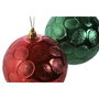 DKD Home Decor Set de 6 Bolas de Decoración Navideña en Rojo y Verde de 10 cm