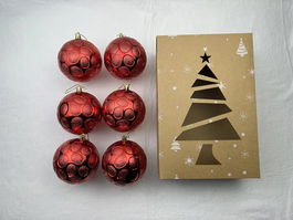 DKD Home Decor Bola Decoracion Navidad Tradicional Rojo Verde 10 x 30 x 20 cm Set de 6 (2 Unidades)