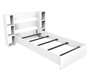 Hanah Home Cama Individual Blanca Tablero Partículas Melamina, Cabecero 93.6x90cm, Estanterías 23.2x90cm, para Colchón 90x190cm, 148 Caracteres