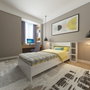 Hanah Home Cama Individual Blanca Tablero Partículas Melamina, Cabecero 93.6x90cm, Estanterías 23.2x90cm, para Colchón 90x190cm, 148 Caracteres