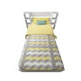 Hanah Home Cama Individual Blanca Tablero Partículas Melamina, Cabecero 93.6x90cm, Estanterías 23.2x90cm, para Colchón 90x190cm, 148 Caracteres