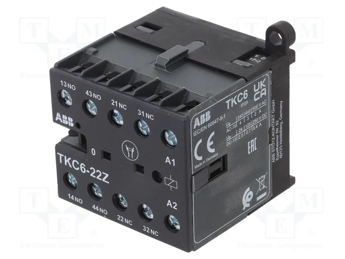 ABB TKC6-22Z Contactor 4-polar 4A 17-32VDC ABB TKC6-22Z Contactor 4-polar 4A 17-32VDC