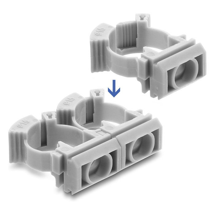 DeLOCK 22069 Soporte para fundas de cables con clip de cierre, 100 unidades, gris