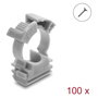 DeLOCK 22069 Soporte para fundas de cables con clip de cierre, 100 unidades, gris