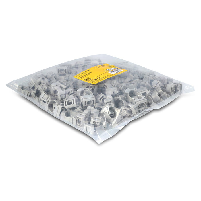 DeLOCK 22069 Soporte para fundas de cables con clip de cierre, 100 unidades, gris