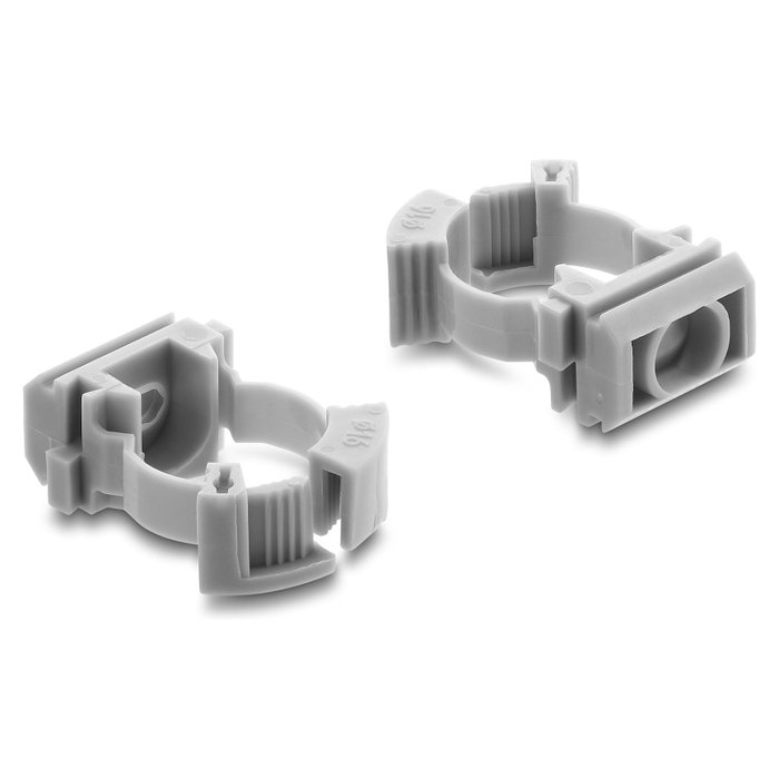 DeLOCK 22069 Soporte para fundas de cables con clip de cierre, 100 unidades, gris