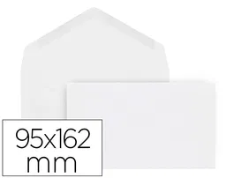 Liderpapel Sobre Blanco 95x162 mm Engomado Caja de 500 Unidades