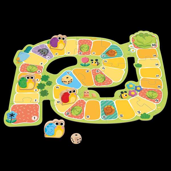 Goula Snail Race - Juego de Mesa Infantil de Carreras de Caracoles de Madera, a Partir de 3 Años, para 2-4 Jugadores, Instrucciones Multilingües