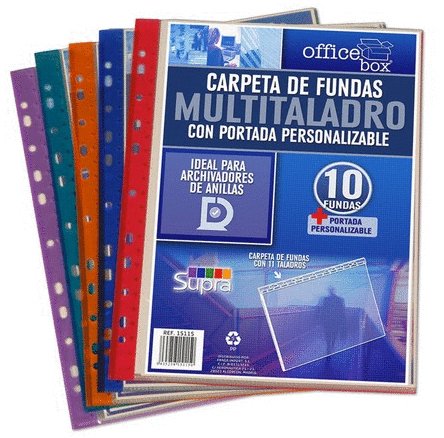 Carpeta Fundas (Tarifario) Office Box Pp Multitaladro A4 10 F. Supra Surtido (Set de 10) Carpeta Fundas (Tarifario) Office Box Pp Multitaladro A4 10 F. Supra Surtido (Set de 10)