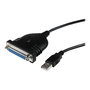 StarTech Adaptador de Impresora Paralelo DB25 a USB A - Cable 1.8 m Plug & Play para Windows, macOS, Linux