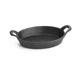 TABLECRAFT - CW30100/6 - Pack de 6 unidades - Cazuelita miniatura ovalada 710 ml - 21,5 x 15,5 x 6,5 cm - 27 cm Ø con asa - Negro