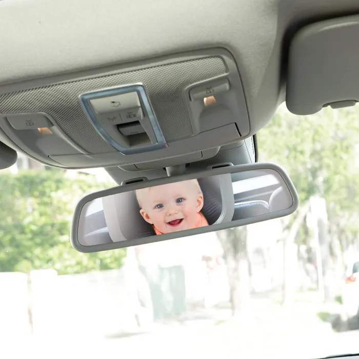 Dreambaby Espejo Retrovisor Trasero Grande para Coche DRE9312742812287, Ajustable EZY-Fit con Visión Gran Angular para Seguridad de Bebés y Niños