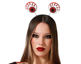 Diadema De Ojos Locos Roja Y Blanca Para Carnaval Y Halloween, Accesorio Divertido Y Perturbador Para Disfraces