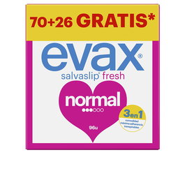 Evax Salva-Slip Normales, Protector diario con Núcleo Superabsorbente y Tecnología Neutralizadora de Olores, Tacto de Algodón, Pack de 96 Unidades