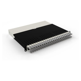 PATCHBOX patchbox.one Kabeleinzugssystem 8RU/STP (0,8 m) mit 24 Kassetten, Patchkabel Cat. 6a, U/FTP, PoE, grau