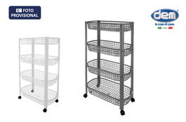 Inde Carrito Verdulero 4 Cestos Beclassic 25.8 cm Ancho x 14.1 cm Alto x 46.9 cm Largo (6 Unidades)