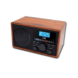SAMI Radio Vintage Multimedia con Reloj Digital, 2 Bandas (AM/FM), Funciona con Corriente AC y Pilas