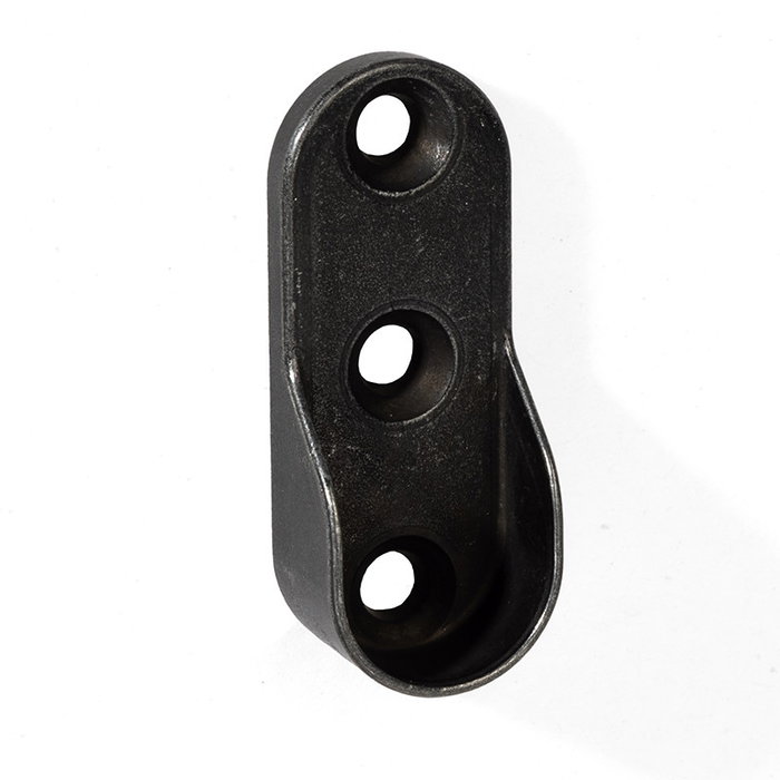 HERRAJES ALK Soporte Tubo Oval Meganeko, Color Gris y Negro, Acabado Gris