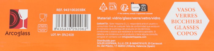 La Mediterranea Set de 6 Vasos de Vidrio Eivissa 'Waves' 200 ml (8 Cajas) extravertsing