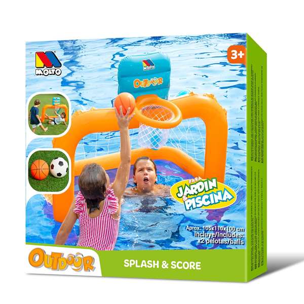 Molto Centro de Actividades Deportivo 2 en 1 para Futbol y Baloncesto, Juego de Motricidad para Niños desde 1 Año, 28x7x28.2 cm