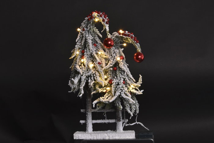 DKD Home Decor Árbol Navidad Tradicional Blanco Rosa PVC LED 23 x 45 x 10 cm (2 Unidades) DKD Home Decor Árbol Navidad Tradicional Blanco Rosa PVC LED 23 x 45 x 10 cm (2 Unidades)