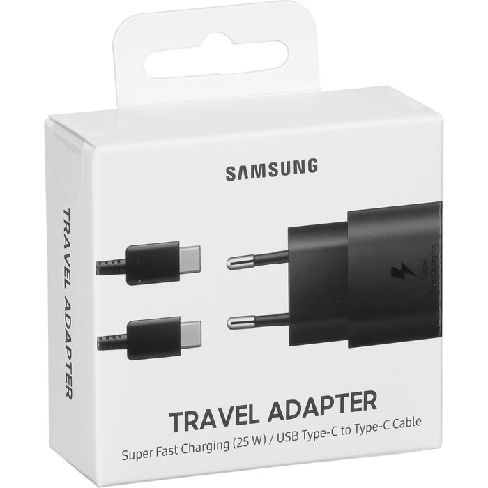 Samsung Cargador de Pared EP-TA800XBEGWW 25W con Cable USB Tipo C Negro Samsung Cargador de Pared EP-TA800XBEGWW 25W con Cable USB Tipo C Negro
