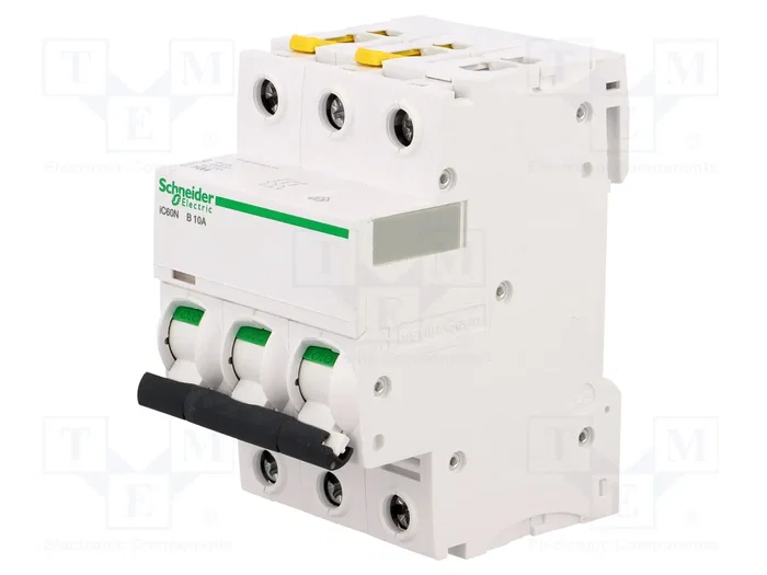 SCHNEIDER ELECTRIC Interruptor magnetotérmico iC60N 10A 3 polos Caract B SCHNEIDER ELECTRIC Interruptor magnetotérmico iC60N 10A 3 polos Caract B
