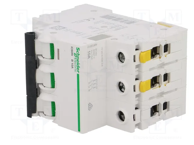 SCHNEIDER ELECTRIC Interruptor magnetotérmico iC60N 10A 3 polos Caract B SCHNEIDER ELECTRIC Interruptor magnetotérmico iC60N 10A 3 polos Caract B