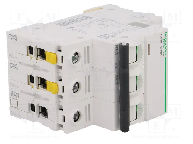 SCHNEIDER ELECTRIC Interruptor magnetotérmico iC60N 10A 3 polos Caract B SCHNEIDER ELECTRIC Interruptor magnetotérmico iC60N 10A 3 polos Caract B